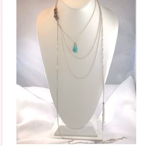 Silver Necklace with turquoise pendant by Johnny Wax